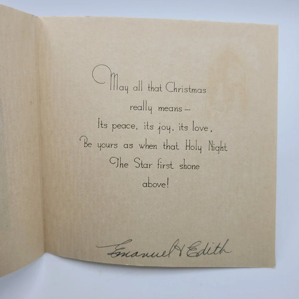 Vintage Christmas Card A Christmas Wish‎ For You Nativity Scene Unused